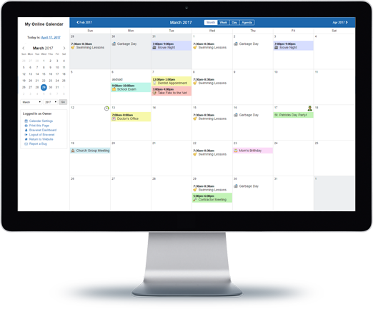 Bravenet Public and Private Online Calendars